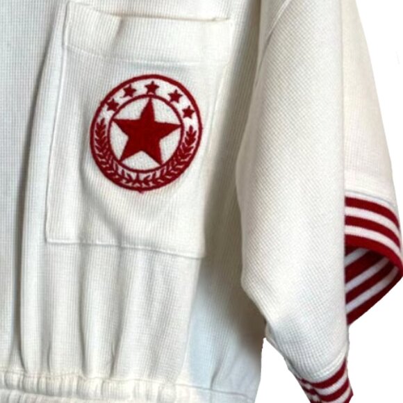 White and Red Women's Jumpsuit - Picture 7 of 15